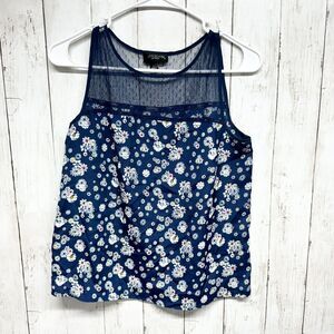 Jason Wu‎ For Target Tank Top Womens XS Blue Floral 100% Polyester Short Length